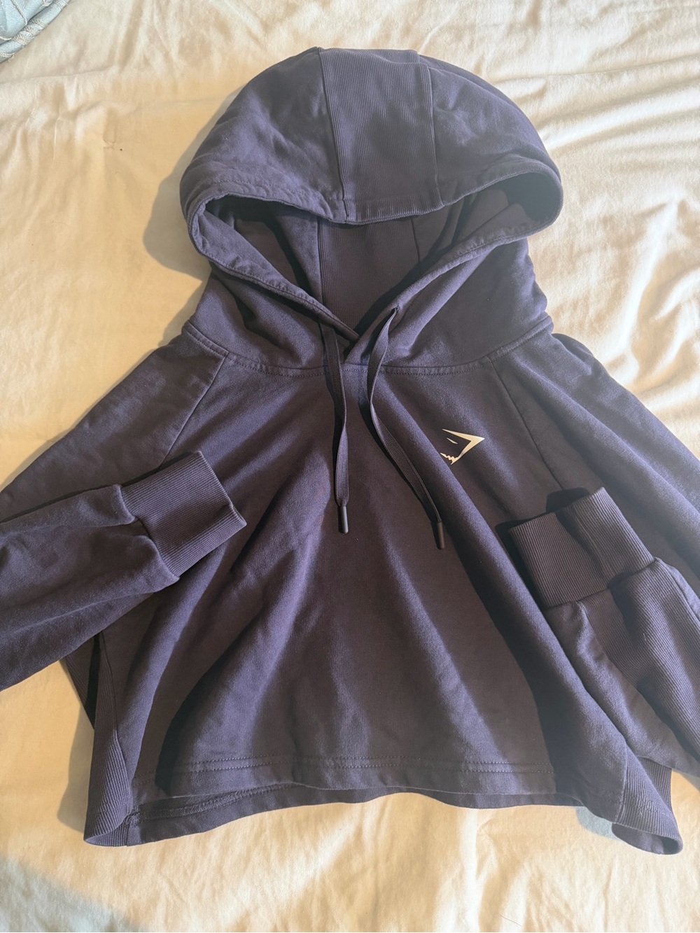 gymshark cropped dark purple hoodie